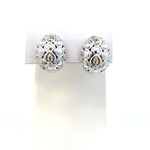 John Hardy Estate Earrings Sterling Silver 14k Y Gold JH73